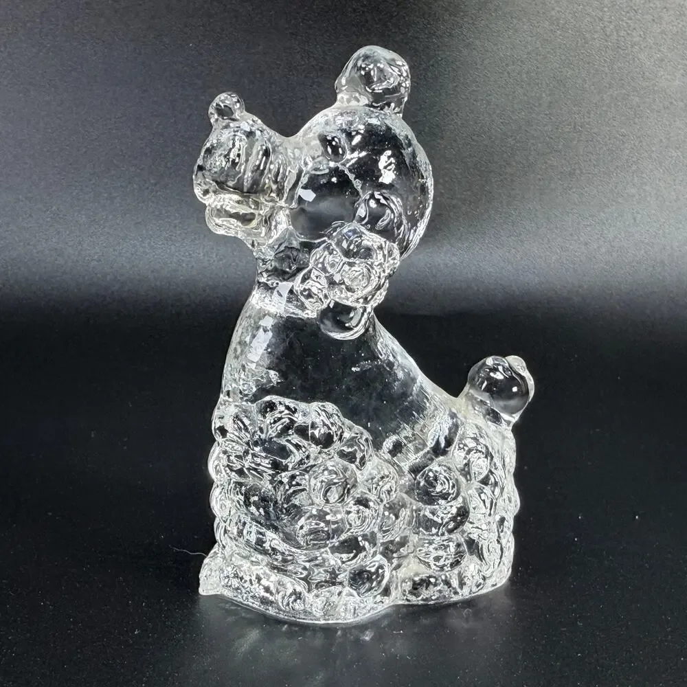 Vintage Standard Toy Fancy Poodle Dog Glass Paperweight Figurine 4